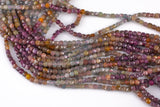 Natural Multi Color Sapphire Faceted Cube Beads Size 4-5mm 15.5" Strand