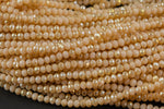 3.5-4mm Crystal Rondelle 1 or 2 or 5 or 10 STRANDS- 13 inch strand- Tan