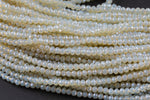 3.5-4mm Crystal Rondelle 1 or 2 or 5 or 10 STRANDS- 13 inch strand- Light Opaque Tan