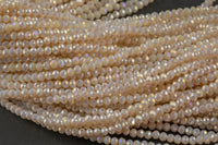 3.5-4mm Crystal Rondelle 1 or 2 or 5 or 10 STRANDS- 13 inch strand- Light Pale Peach