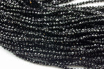 3.5-4mm Crystal Rondelle 1 or 2 or 5 or 10 STRANDS- 13 inch strand- Black