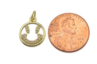 1 pc 18k Smile Face  Charm, Charm Pendant- 12mm