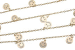 8mm Smiley Face Satellite Chain 18k Gold Curb Chain- By the Yard