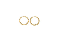 2 pcs 18kt Gold One Touch Lever Beaded Rounded Hoop Simple round hoop earring, 12mm Huggie , Earring Gift for Minimalist Huggies