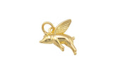 1 pc 18k Flying Pig, Charm Pendant- 14mm