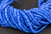 6mm Light Royal Blue Jade Faceted Beads Roundel Full Strand 15.5 inch Strand