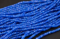 6mm Light Royal Blue Jade Faceted Beads Roundel Full Strand 15.5 inch Strand