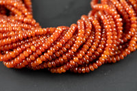 6mm Carnelian Jade Faceted Beads Roundel Full Strand 15.5 inch Strand