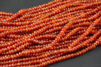 6mm Carnelian Jade Faceted Beads Roundel Full Strand 15.5 inch Strand