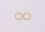 4pc 14k Gold Plated Small Hoop Earrings Twisted Style 11mm