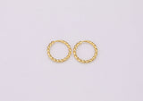 4pc 14k Gold Plated Small Hoop Earrings Twisted Style 11mm