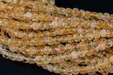 Natural Citrine Faceted Faceted Cube Beads Size 4-5mm 7.5" Strand