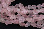 Natural New Organic Cut Matte Rough Raw Unpolished Rose Quartz Nugget Beads 15.5" Strand Gemstone Beads