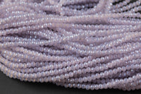 3.5-4mm Crystal Rondelle 1 or 2 or 5 or 10 STRANDS- 13 inch strand- Pale Lilac