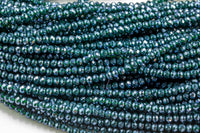 3.5-4mm Crystal Rondelle 1 or 2 or 5 or 10 STRANDS- 13 inch strand- Teal