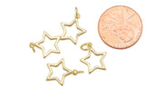 1 pc Gold Star Charm Pendant- 12mm