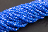 6mm Light Royal Blue Jade Faceted Beads Roundel Full Strand 15.5 inch Strand