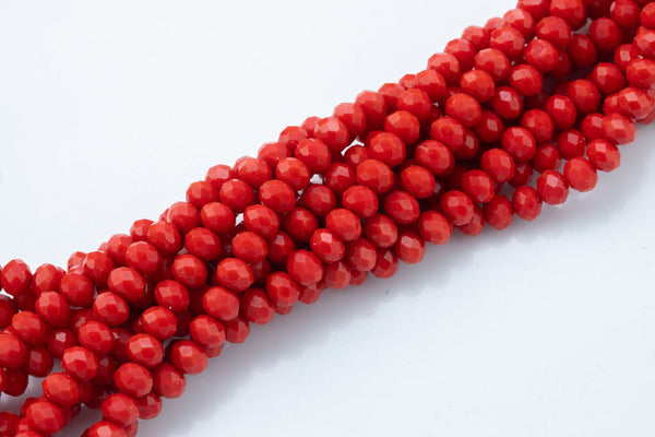 8mm Crystal Siam Red Beads Rondelle -2 or 5 or 10 STRANDS