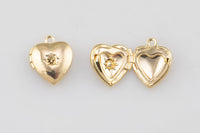 1 pc 18k Heart Locket Charm Pendant- 10mm