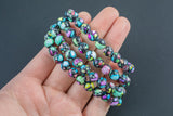 Aqua Terra Jasper Bead Bracelet Round Size 6mm and 8mm- Handmade In USA - Natural Gemstone Crystal Bracelets - Handmade Jewelry - approx. 7"