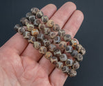 Giraffe Skin Agate Bracelet Round Size 6mm and 8mm - Handmade In USA Natural Gemstone Crystal Bracelets - Handmade Jewelry - approx. 7"