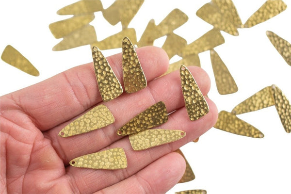 Brass earrings-Earring copper accessories-Brass earring charms-Earring connector-Brass jewelry-Triangle shape earrings-10x26mm- ss01