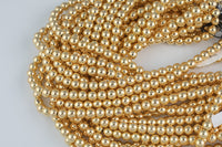 14K Dark GOLD COATED Gold Hematite Smooth Round - 2mm 3mm 4mm 6mm 8mm 10mm - Very High quality gold plating / coating
