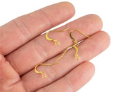Earring Wire French Hook Earrings, Fish Hook- Gold Plated- Basic Sizing