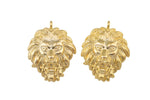 1 pc 18k Lion Head Charm, Pendant- 18x22mm