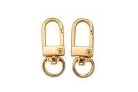 1 pcs- Self Closing Swivel Clasps - 18kt Gold for Charm Lock Jewelry Supply Component- 12x33mm