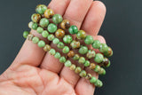 Natural Green Opal Round Size 6mm and 8mm- Handmade In USA- approx. 7" Bracelet Crystal Bracelet