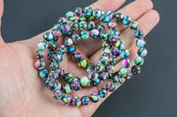 Aqua Terra Jasper Bead Bracelet Round Size 6mm and 8mm- Handmade In USA - Natural Gemstone Crystal Bracelets - Handmade Jewelry - approx. 7"