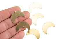 Raw brass earring connector -Brass charms-Moon shape earrings-earring pendant-Geoometrical shape findings supply- 20x27MM- ss01