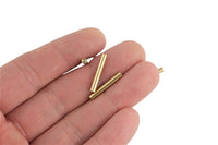 Brass Capped Tube-Earring copper accessories-Earring connector-Brass -Earring pendant-Brass jewelry- 2.5mm thick