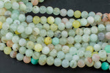 Natural Light Blue Opal Jade, High Quality in Matte Round-Full Strand 15.5 inch Strand AAA Quality- 8mm Smooth Gemstone Beads