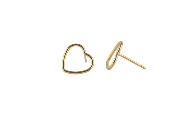 Gold Filled Heart Earring Stud- 14/20 Gold Filled- USA Product-  10mm Stud