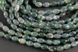 Natural Moss Grass Agate Beads Grade AAA  8x12mm Barrel- 15 inch strand Gemstone Beads