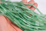 Green Aventurine beads rectangular tube tubular beads 15.5" 4x13mm
