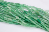 Green Aventurine beads rectangular tube tubular beads 15.5" 4x13mm