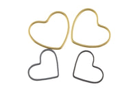 Heart Gold Plated and Gunmetal Plated  -High Quality-Perfect for Earrings- Nice and Light- 2 pieces