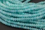 6mm 8mm Aqua Jade Beads Roundel Rondelle Smooth Full Strand 15.5 inch Strand