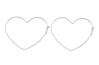 925 Sterling Silver Heart Hoops- USA Product-30mm- 2 pieces per order- 1 pairs