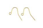 Plain Perfect Sized Earring Wire Earwire FIshhook Fish Hook 21mm - Gold Plated - About 50 pairs / 100 pieces per order