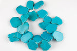 Blue Turquoise Side drilled Slices Slabs Gemstone Beads- 30mm x 40mm