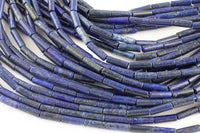 Natural Lapis beads tube tubular beads 15.5" 4x13mm