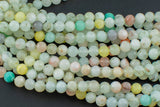 Natural Light Blue Opal Jade, High Quality in Matte Round-Full Strand 15.5 inch Strand AAA Quality- 8mm Smooth Gemstone Beads