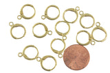 Circle Earring Lever Back Hoops- Solid Brass- 12mm