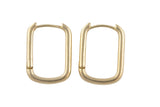 Circle Earring Round U Shaped Hoops- Solid Brass- 2mm thick
