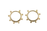 Circle Earring Round Circle Hoops- Solid Brass- 13mm- 2mm thick