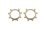 Circle Earring Round Circle Hoops- Solid Brass- 13mm- 2mm thick